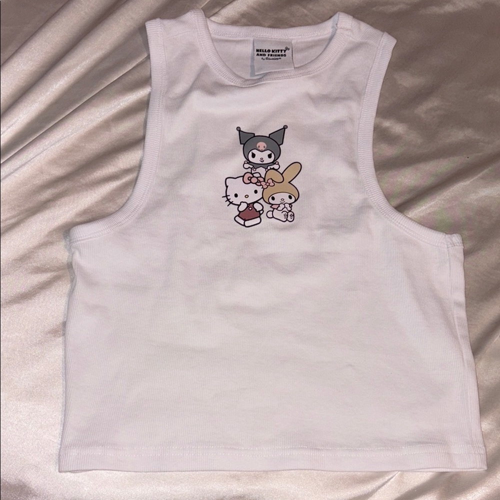 White Hello Kitty Kids Tank Top